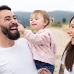 Happy family having fun together outdoors